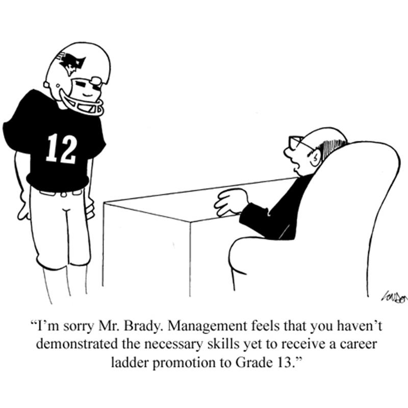 I'm sorry, Mr. Brady. Management feels that you haven't demonstrated the necessary skills yet to receive a career ladder promotion to Grade 13.